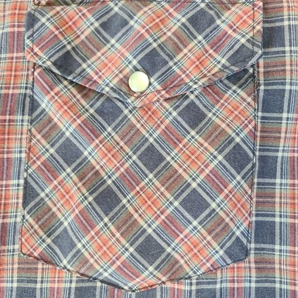VTG Frontier Shirt Mens XL Retro Country Pearl Snap Plaid Western Cowboy Grandpa - Picture 4 of 12